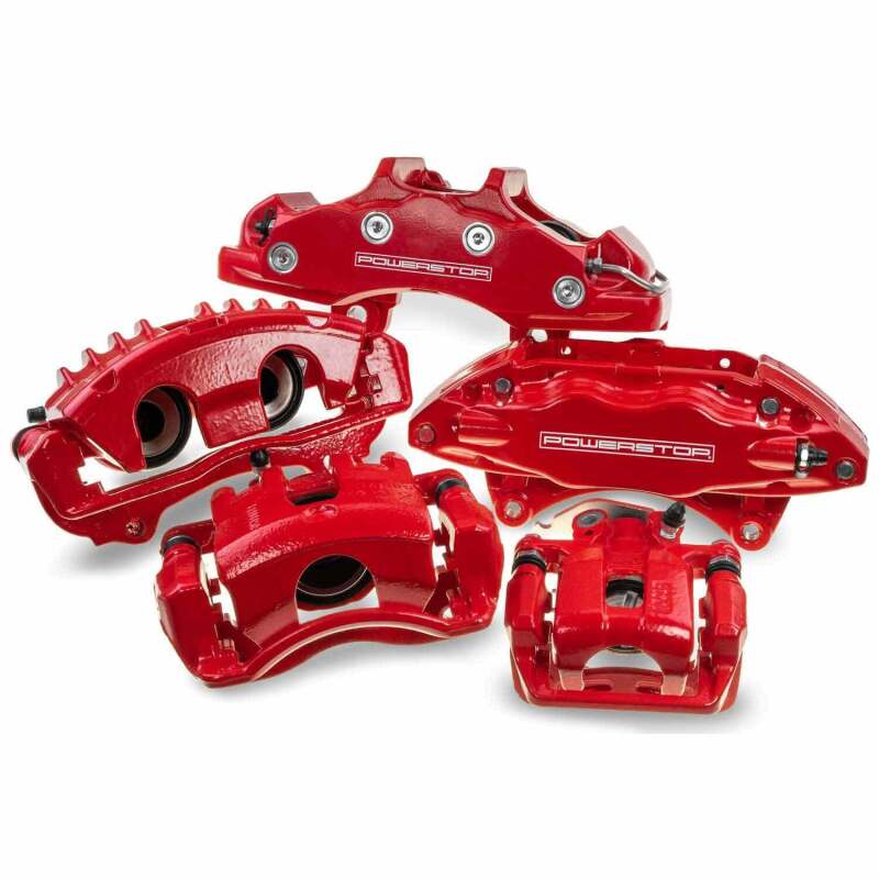 Power Stop 93-97 Chevrolet Camaro Rear Red Calipers w/Brackets - Pair