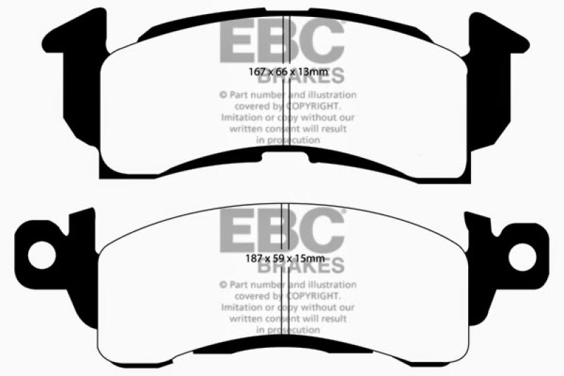 EBC 85-90 Chevrolet Astro Van 2WD Greenstuff Front Brake Pads