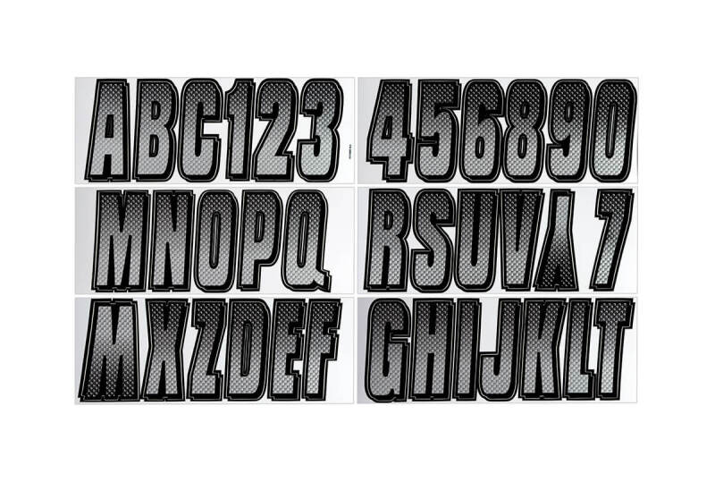 Hardline Boat Lettering Registration Kit 3 in. - 300 Silver/Black