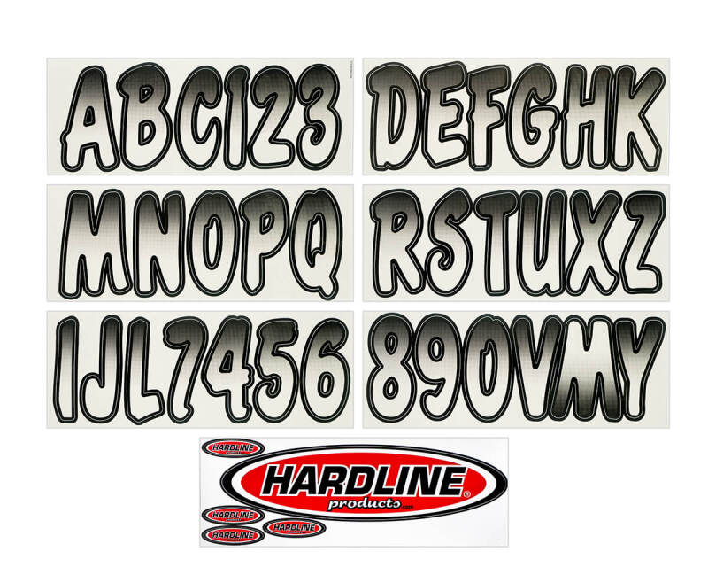 Hardline Boat Lettering Registration Kit 3 in. - 200 White/Black