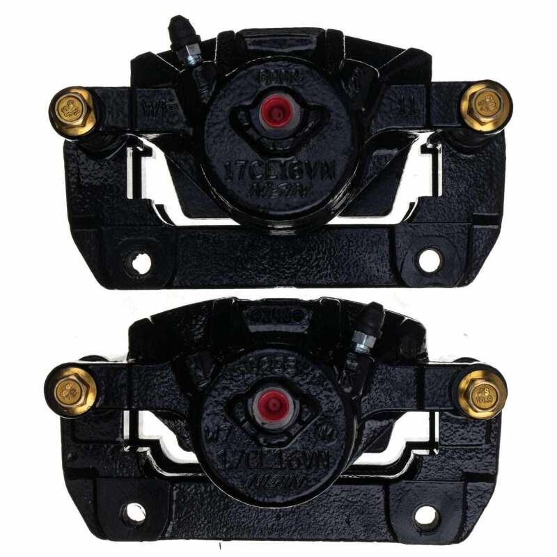 Power Stop 01-03 Acura CL Front Black Caliper - Pair w/Bracket