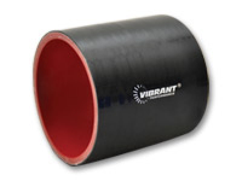 Vibrant 4.25in I.D. x 3in Long Gloss Black Silicone Hose Coupling