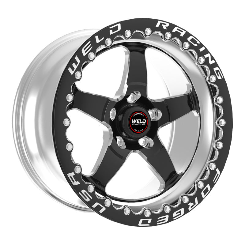 Weld S71 15x10.33 / 5x120mm BP / 7.5in. BS Black Wheel (Medium Pad) - Black Single Beadlock MT