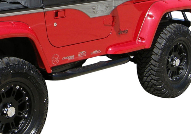 Rampage 1987-1995 Jeep Wrangler(YJ) 3 Inch Round Nerf Bar - Black