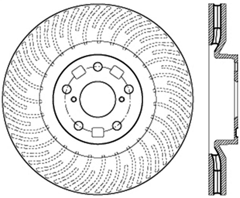 StopTech 11-14 Lexus GS300/350/400/430 (Will Not Fit F Sport) Slotted Sport Front Right Brake Rotor