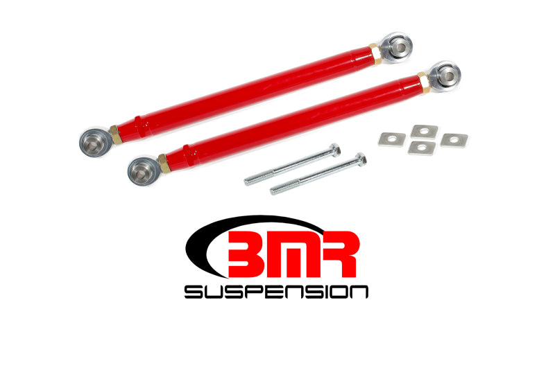 BMR 16-17 6th Gen Camaro Rear Double Adj. Rod Ends Toe Rods - Red