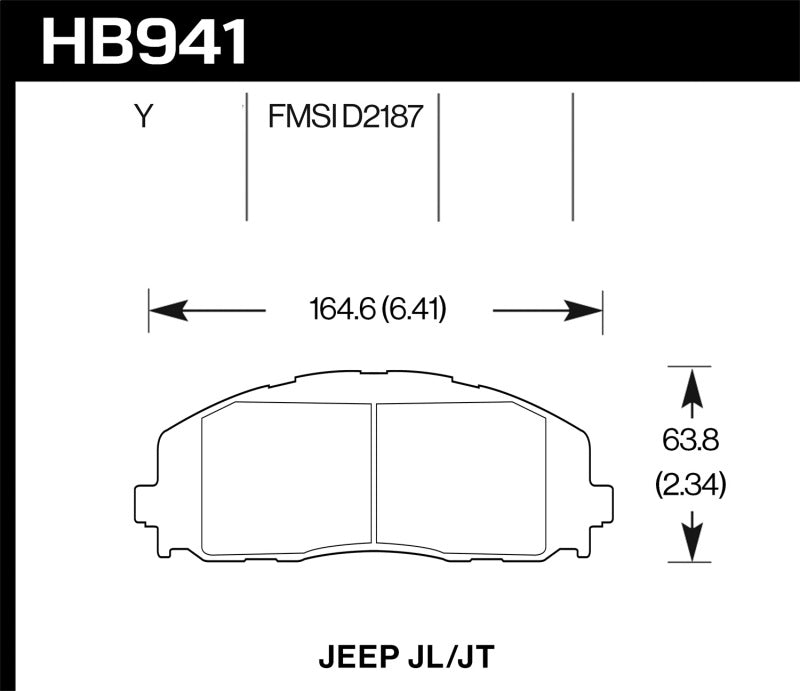 Hawk 2018 Jeep Wrangler Rubicon LTS Street Front Brake Pads