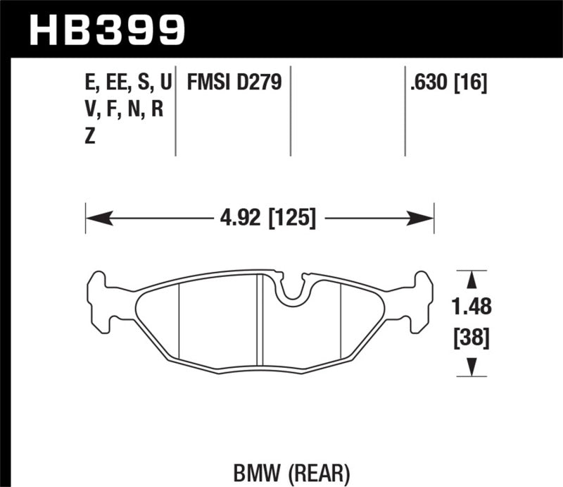 Hawk BMW Motorsport 16mm Thick DTC-60 Rear Race Brake Pads