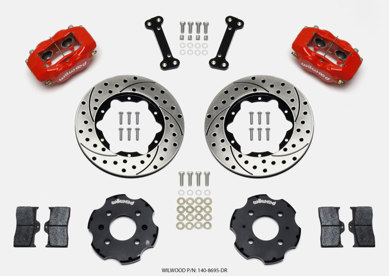 Wilwood Forged Dynalite Front Hat Kit 11.00in Drilled Red Integra/Civic w/Fac.240mm Rtr