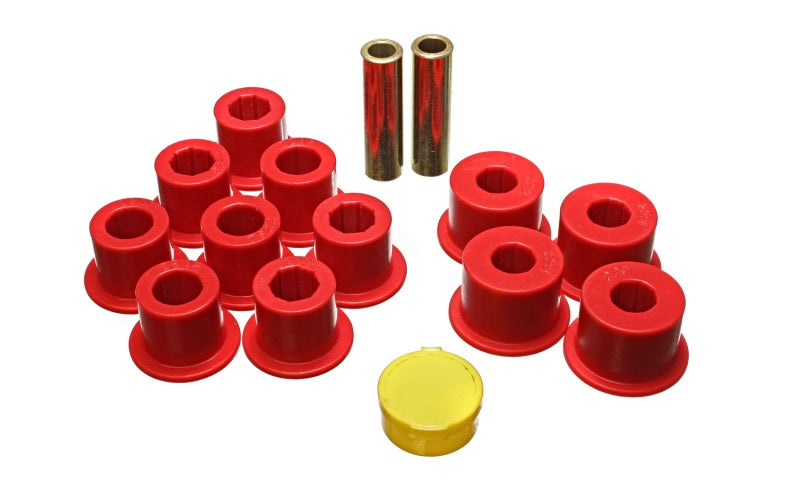 Energy Suspension 6/86-97 Nissan 720 & Hardbody Pickup 2WD Red Rear Leaf Spring Bushing Set