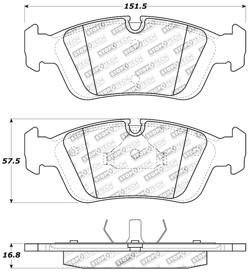 StopTech 96-02 BMW Z3 / 03-08 Z4 / 97-00 323 / 10/90-99 325/328 (E30/E36) Front Brake Pads