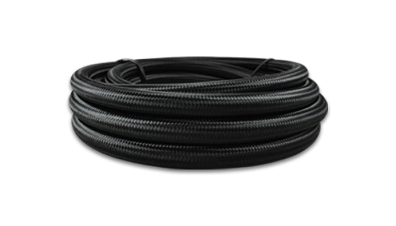 Vibrant -6 AN Black Nylon Braided Flex Hose (20 foot roll)